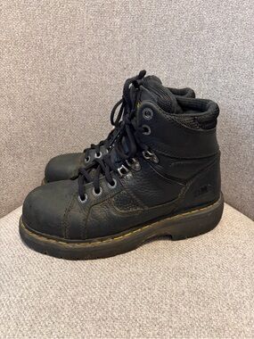 DR. MARTENS- size 7 men’s/ size 8 ladies black Ironbridge Steel Toe Work Boots.